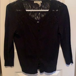 Black lace cropped cardigan